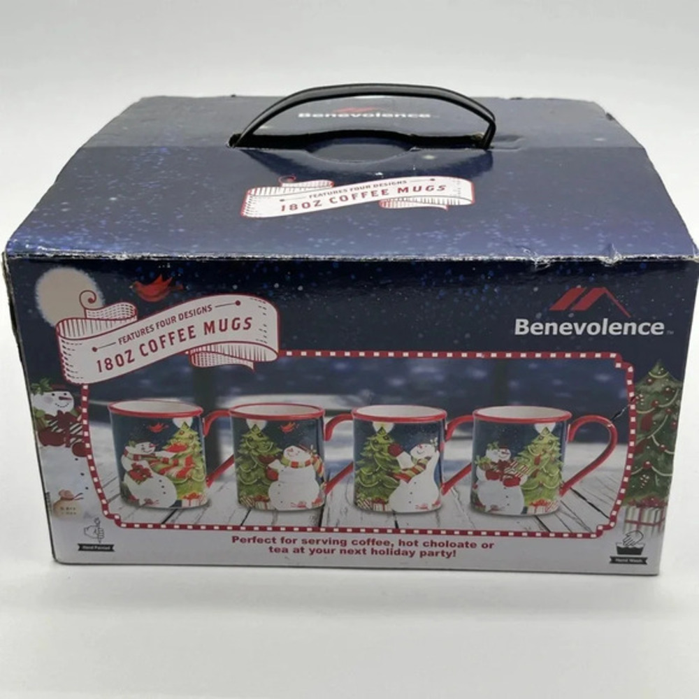 Holiday Snowman - Christmas Coffee Cups 4 Pack‎ 18oz